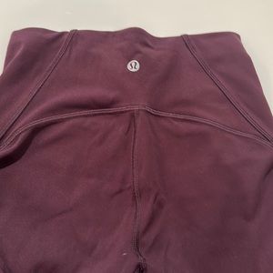 Lululemon burgundy crop leggings size 4